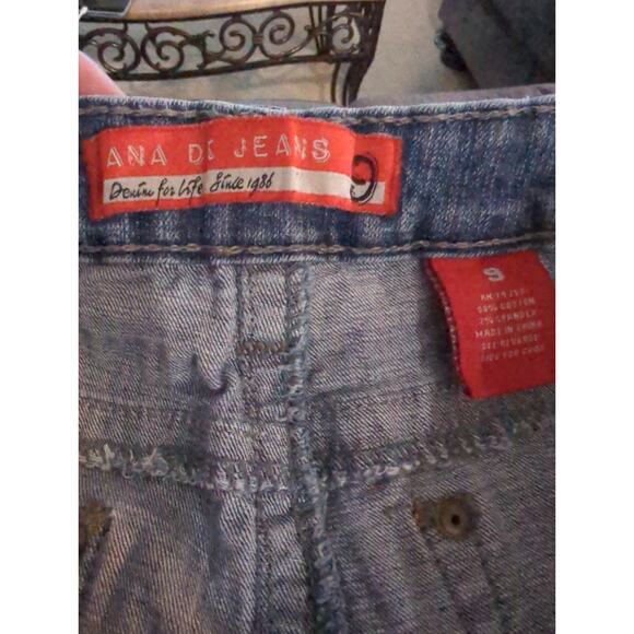 Ana De Jeans Distressed Stitched, Patched Boot Cut Vintage Jeans size 9 - Picture 5 of 6